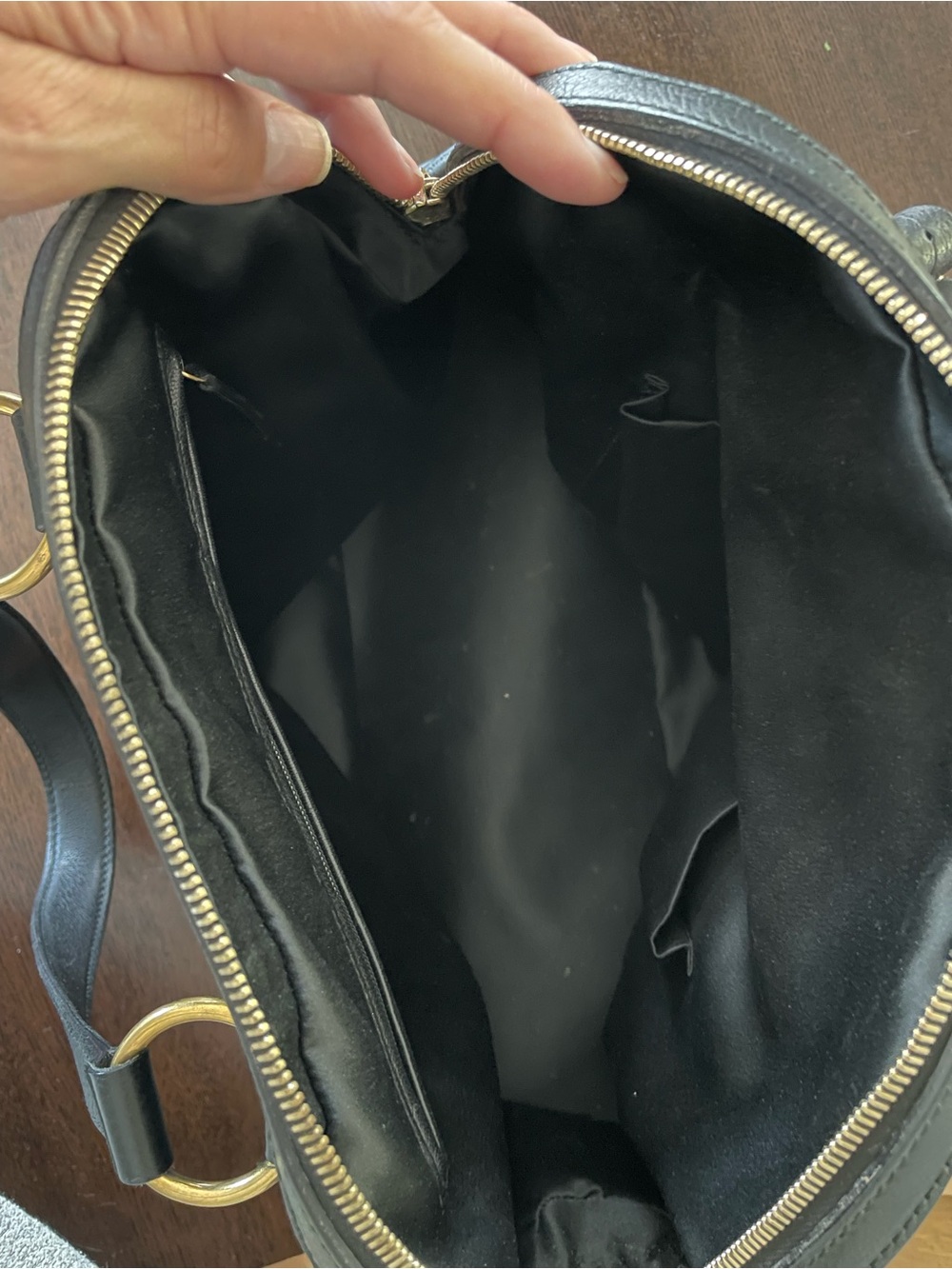 Yves Saint Laurent Black Leather Tote with Gold Hardware - Picture 6 of 9